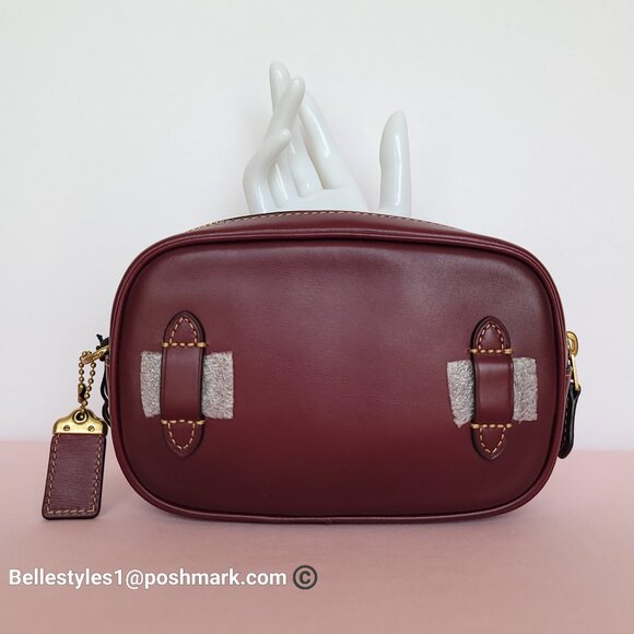 COACH 1941 Small BELT Bag in Signature Jacquard and Smooth Leather- Tan Scarlet - Picture 7 of 16